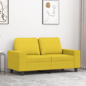 vidaXL vidaXL Sofa 2-osobowa, jasnożółta, 120 cm, tapicerowana tkaniną 1