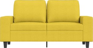 vidaXL vidaXL Sofa 2-osobowa, jasnożółta, 120 cm, tapicerowana tkaniną 3