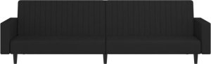 vidaXL 2-osobowa kanapa, czarna, tapicerowana aksamitem 5