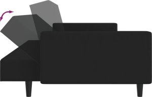 vidaXL 2-osobowa kanapa, czarna, tapicerowana aksamitem 7