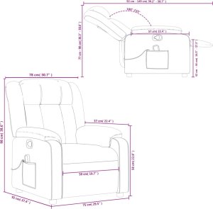 vidaXL Rozkładany fotel masujący, kremowe, sztuczna skóra 12