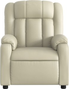 vidaXL Rozkładany fotel masujący, kremowe, sztuczna skóra 7