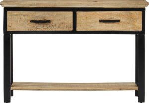 vidaXL Stolik konsolowy, 110x30x75 cm, surowe drewno mango 4