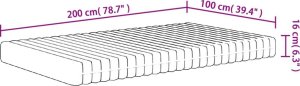 vidaXL Materac piankowy, średnio miękki, 100x200 cm 9