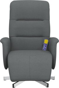 vidaXL Rozkładany fotel z podnóżkiem, ciemnoszary, tkanina 3