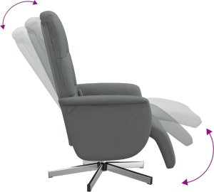 vidaXL Rozkładany fotel z podnóżkiem, ciemnoszary, tkanina 6