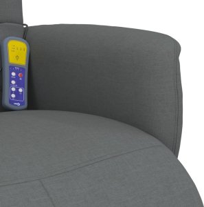 vidaXL Rozkładany fotel z podnóżkiem, ciemnoszary, tkanina 8