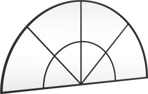 vidaXL Lustro ścienne, czarne, 100x50 cm, zakończone łukiem, żelazo 2