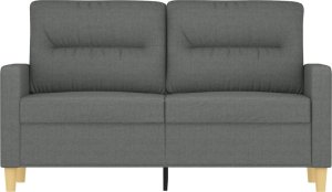 vidaXL Sofa 2-osobowa, ciemnoszara, 120 cm, tapicerowana tkaniną 3