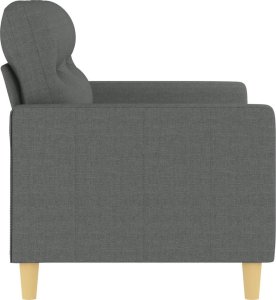 vidaXL Sofa 2-osobowa, ciemnoszara, 120 cm, tapicerowana tkaniną 4