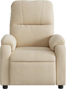 vidaXL Rozkładany fotel masujący, kremowy, obity mikrofibrą 7