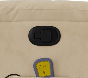 vidaXL Rozkładany fotel masujący, kremowy, obity mikrofibrą 10