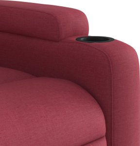 vidaXL Rozkładany fotel masujący, winna czerwień, obity tkaniną 9