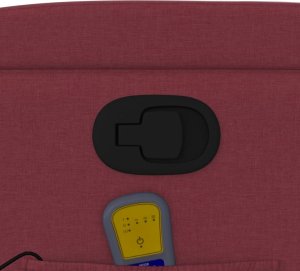 vidaXL Rozkładany fotel masujący, winna czerwień, obity tkaniną 10