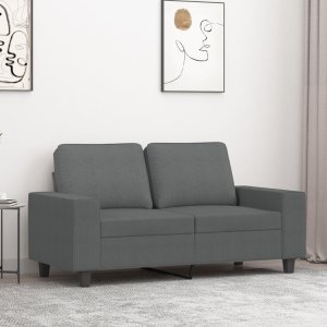 vidaXL Sofa 2-osobowa, ciemnoszara, 120 cm, tapicerowana tkaniną 1