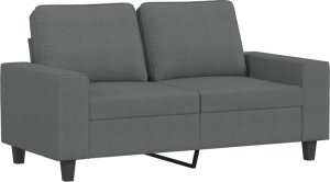 vidaXL Sofa 2-osobowa, ciemnoszara, 120 cm, tapicerowana tkaniną 2