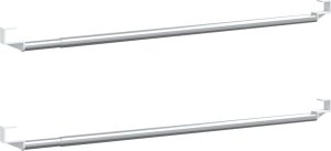 vidaXL Karnisze, 2 szt., biało-srebrne, 40-60 cm, aluminium 2