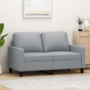 vidaXL Sofa 2-osobowa, jasnoszara, 120 cm, tapicerowana tkaniną 1