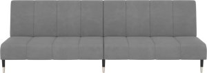 vidaXL 2-osobowa kanapa, jasnoszara, tapicerowana aksamitem 5