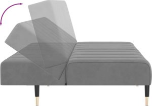 vidaXL 2-osobowa kanapa, jasnoszara, tapicerowana aksamitem 7