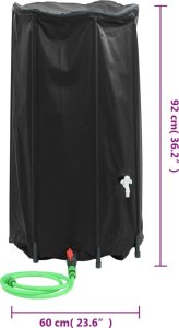 vidaXL Zbiornik na wodę, z kranikiem, składany, 250 L, PVC 9