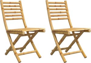 vidaXL Składane krzesła ogrodowe, 2 szt., 43x54x88 cm, bambusowe 2