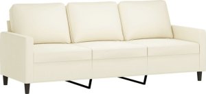 vidaXL Sofa 3-osobowa, kremowy, 180 cm, tapicerowana aksamitem 2