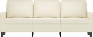 vidaXL Sofa 3-osobowa, kremowy, 180 cm, tapicerowana aksamitem 3