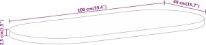 vidaXL Blat stołu, 100x40x2,5 cm, owalny, surowe drewno mango 8