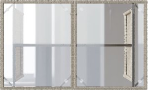 vidaXL Stół ogrodowy ze szklanym blatem, jasnoszary, 110x68x70 cm 7