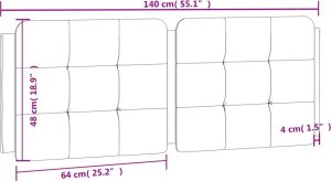 vidaXL Poduszka na wezgłowie, czarno-biała, 140 cm, sztuczna skóra 10