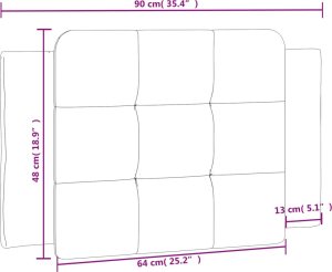 vidaXL Poduszka na wezgłowie, czarno-biała, 90 cm, sztuczna skóra 10