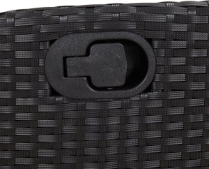 vidaXL Rozkładany fotel ogrodowy z podnóżkiem, czarny polirattan 8
