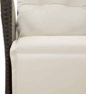 vidaXL Rozkładany fotel ogrodowy z podnóżkiem, czarny polirattan 9