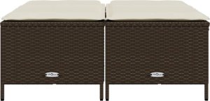 vidaXL Stołki ogrodowe z poduszkami, 4 szt., brązowe, polirattan 3