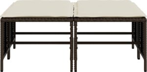 vidaXL Stołki ogrodowe z poduszkami, 4 szt., brązowe, polirattan 4