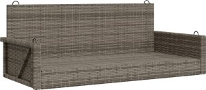 vidaXL vidaXL Ławka bujana, szara, 119x56x48 cm, polirattan 2