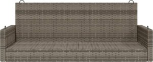vidaXL vidaXL Ławka bujana, szara, 119x56x48 cm, polirattan 4