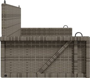 vidaXL vidaXL Ławka bujana, szara, 119x56x48 cm, polirattan 5