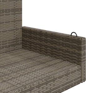 vidaXL vidaXL Ławka bujana, szara, 119x56x48 cm, polirattan 7