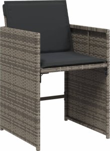 vidaXL 15-cz. zestaw mebli ogrodowych z poduszkami, szary, rattan PE 3
