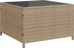 vidaXL Narożnik ogrodowy z poduszkami i stolikiem, rattan PE, beżowy 8
