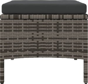 vidaXL 2-os. sofa ogrodowa ze stolikiem i stołkami, szara, polirattan 6