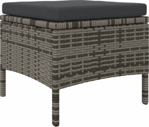 vidaXL 2-os. sofa ogrodowa ze stolikiem i stołkami, szara, polirattan 7