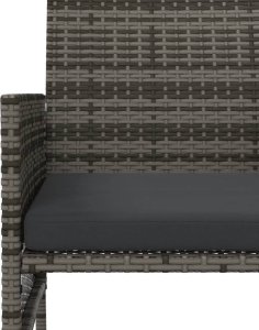 vidaXL 2-os. sofa ogrodowa ze stolikiem i stołkami, szara, polirattan 8