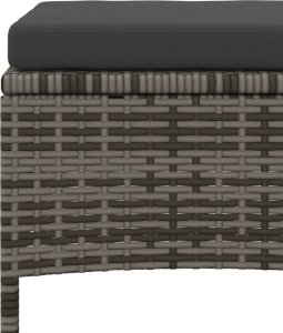 vidaXL 2-os. sofa ogrodowa ze stolikiem i stołkami, szara, polirattan 9