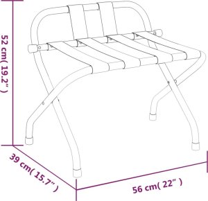vidaXL vidaXL Stojak bagażowy z oparciem, czarny, 56x39x52 cm 8