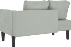 vidaXL Szezlong z poduszkami, jasnoszary, tapicerowany aksamitem 5