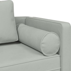 vidaXL Szezlong z poduszkami, jasnoszary, tapicerowany aksamitem 6