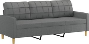 vidaXL Sofa 3-osobowa, ciemnoszara, 180 cm, tapicerowana tkaniną 2